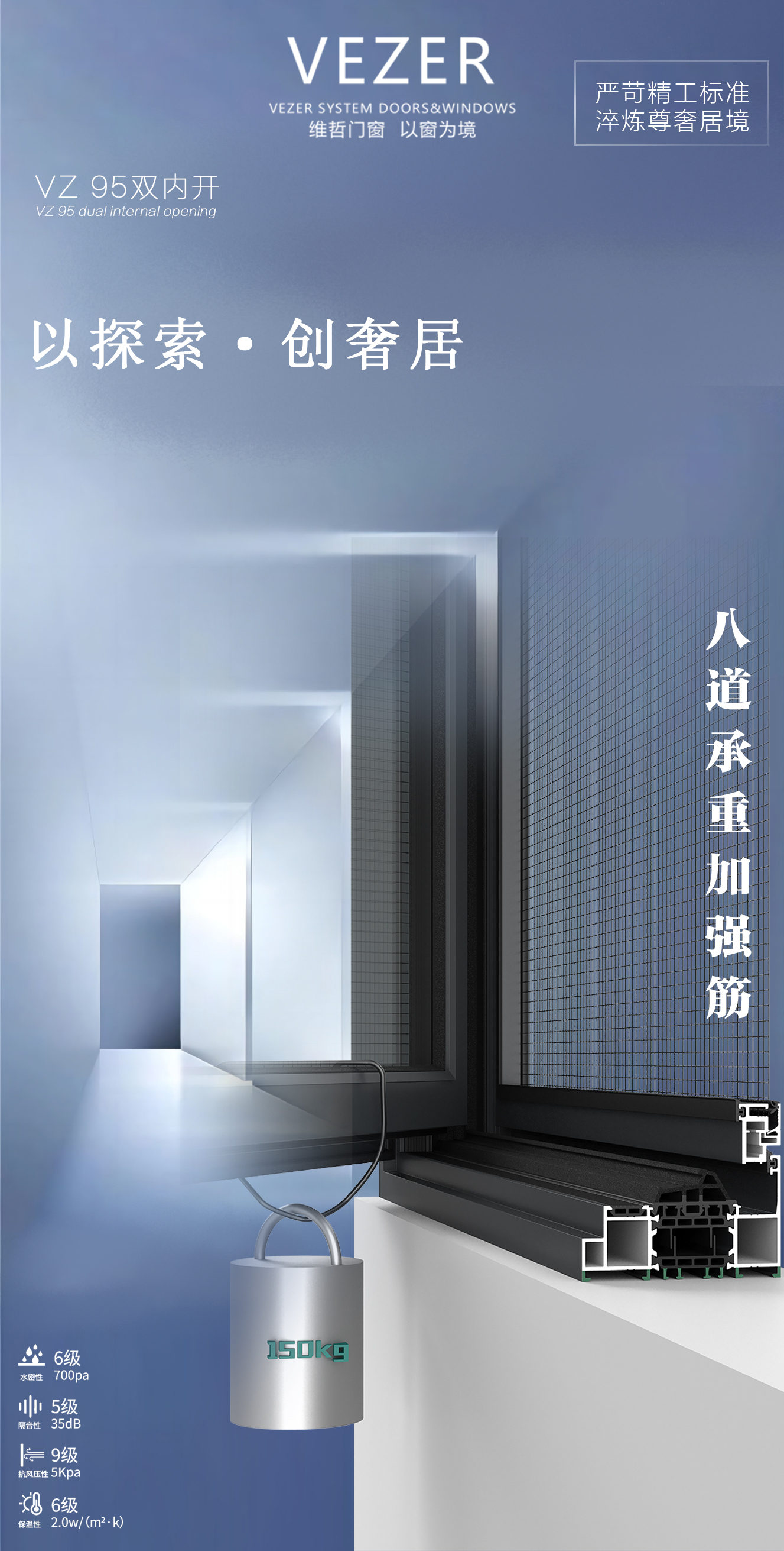 VEZER 維哲門窗新款Z95雙內(nèi)開系列臻享海報(bào)！(圖10)